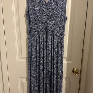 Blue Sleeveless Maxi Dress